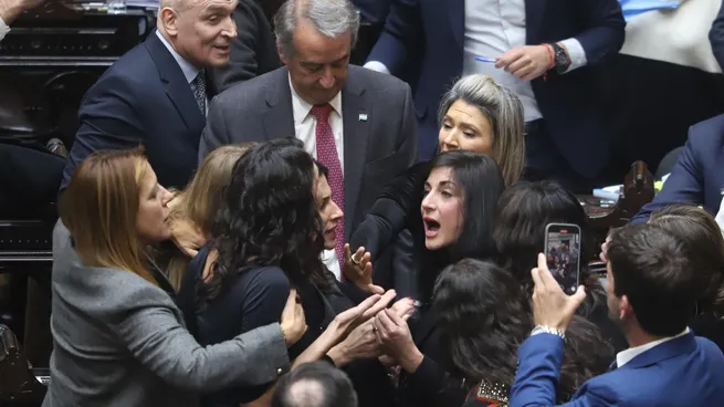 Diputados kirchneristas y libertarios se tiraron con de todo en el recinto y el presidente de la Cámara Baja, Martín Menem, levantó la sesión por falta de quórum.