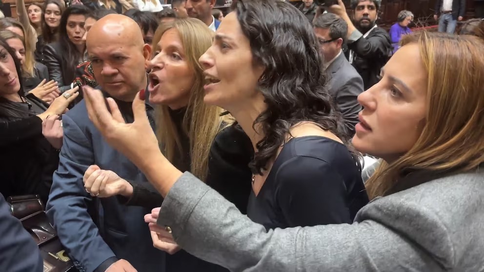 Las diputadas de UxP, Florencia Carignano y Paula Penacca cruzaron al legislador libertario, José Luis Espert.