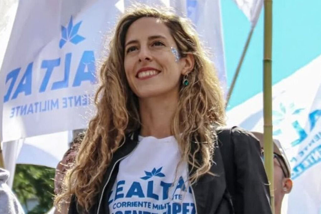 Martinez celebró la excarcelación de Alexia Abaigar, también detenida por el escrache al domicilio de Espert.