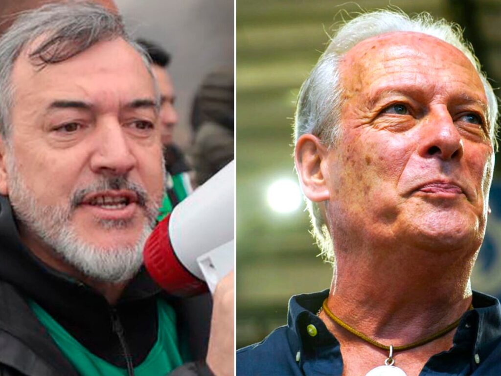 El secretario general de ATE, Rodolfo Aguiar, y el titular de UPCN, Andrés Rodríguez.