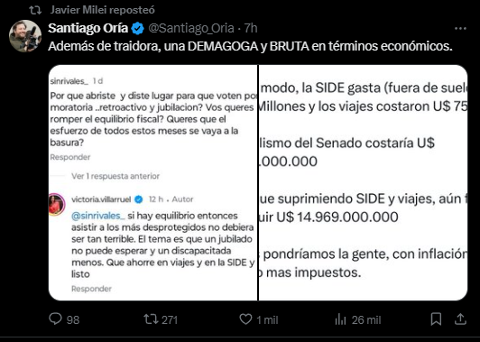 La interna entre Javier Milei y Victoria Villarruel escaló a niveles inéditos durante el último fin de semana.