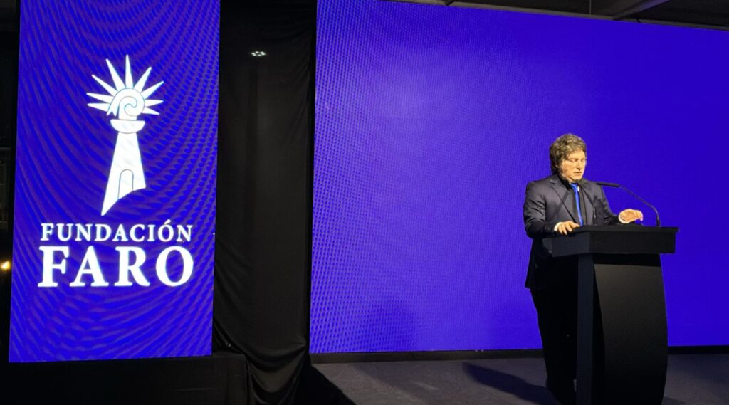El presidente Javier Milei calentó la campaña bonaerense en su discurso en la Fundación Faro.