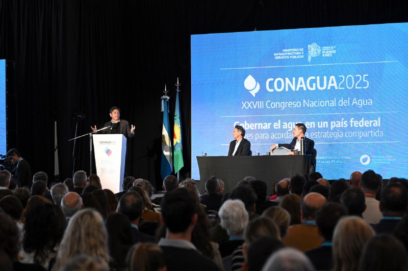 El gobernador Axel Kicillof encabezó el viernes el cierre de CONAGUA.