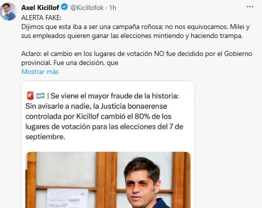 El medio La Derecha Diario publicó una supuesta injerencia de Kicillof en el cambio de padrón para las elecciones 2025.