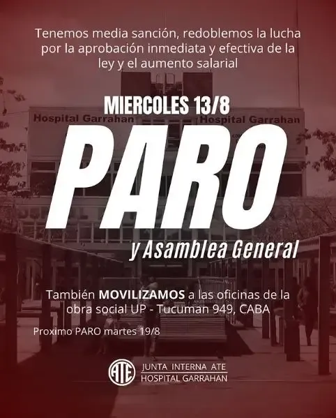 Trabajadores del Hospital Garrahan vuelven a marchar este miércoles en rechazó a las políticas de ajuste del Gobierno nacional.