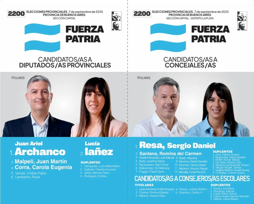 
La Plata: los candidatos de Fuerza Patria.