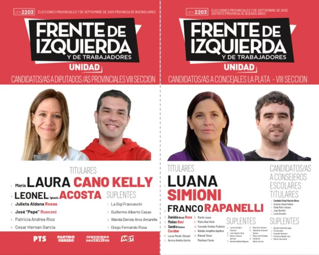 
La Plata: los candidatos del Frente de Izquierda Unidad.
