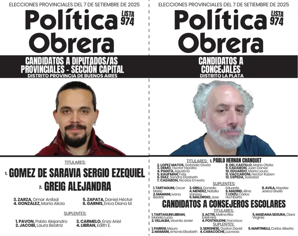 
La Plata: los candidatos de Política Obrera.