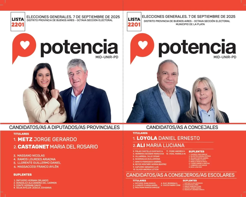 
La Plata: los candidatos de Potencia.