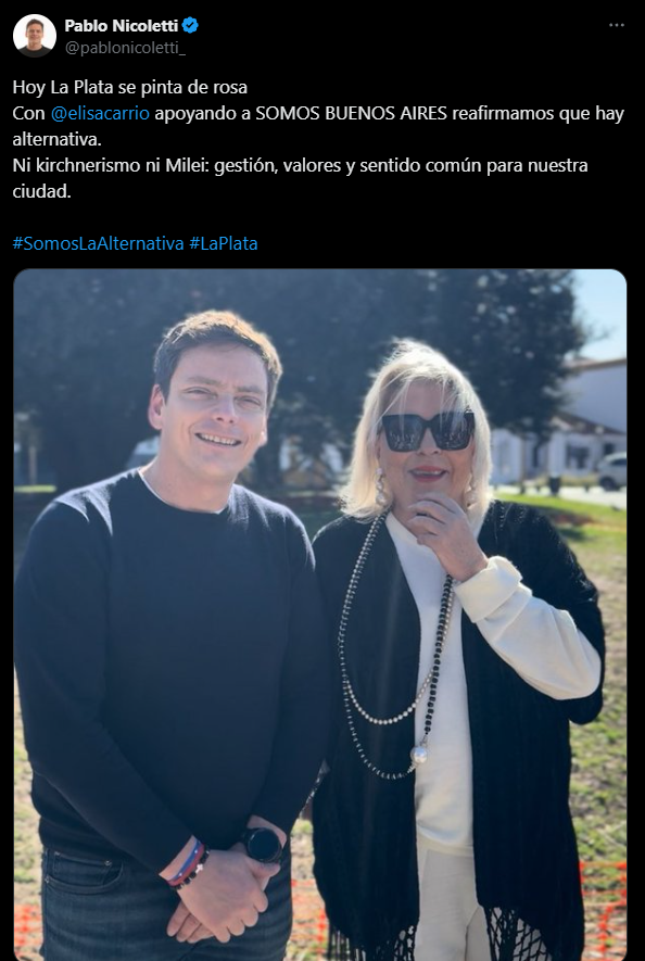 El mensaje de Nicoletti sobre el apoyo de Carrió para Somos Buenos Aires.