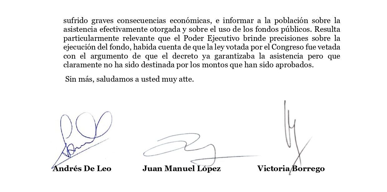 El pedido de informes completo de los legisladores de la Coalición Cívica al Gobierno nacional. 