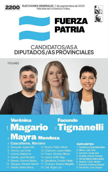 
Por la resolución de la Justicia bonaerense, la boleta de Fuerza Patria en la Tercera sección electoral podrá verse así. 