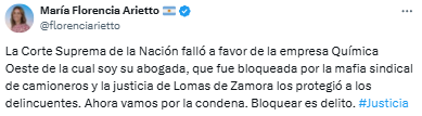 La Corte Suprema resolvió avanzar en el juicio oral y público contra el Sindicato de Camioneros por el bloqueo a la planta de la empresa Química Oeste.
