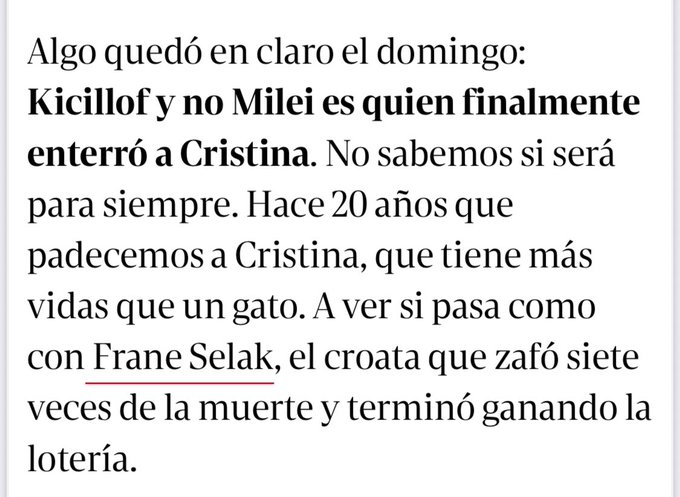 Uno de los fragmentos de la editorial de Roa que desató el repudio del peronismo bonaerense en favor de Cristina Kirchner.