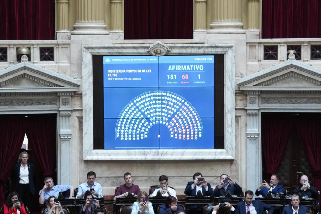 Diputados: el rechazo al veto de la emergencia en Pediatría tuvo 181 votos a favor.