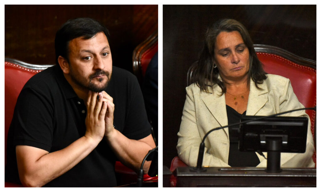 Emmanuel González Santalla y Lorena Mandagarán son los impulsores del proyecto que busca regular el uso de las pantallas en las aulas.