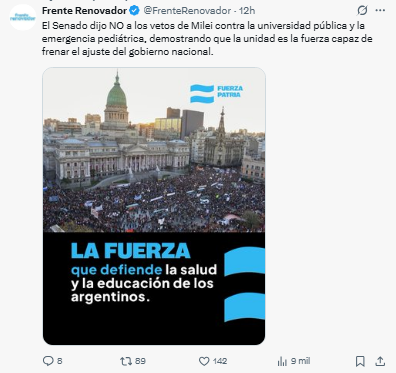 Legisladores bonaerenses celebraron que por amplia mayoría el Senado de la Nación rechazara este jueves los vetos de Milei.