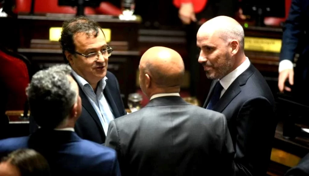 Lo senadores Leguizamón (PRO) y Daletto (UCR-Cambio Federal), impulsores del reconocimiento legislativo a la fundación de las localidades de La Plata.