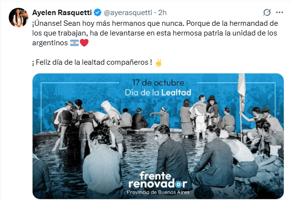 El Frente Renovador celebró el Día de la Lealtad y se prepara para movilizar.