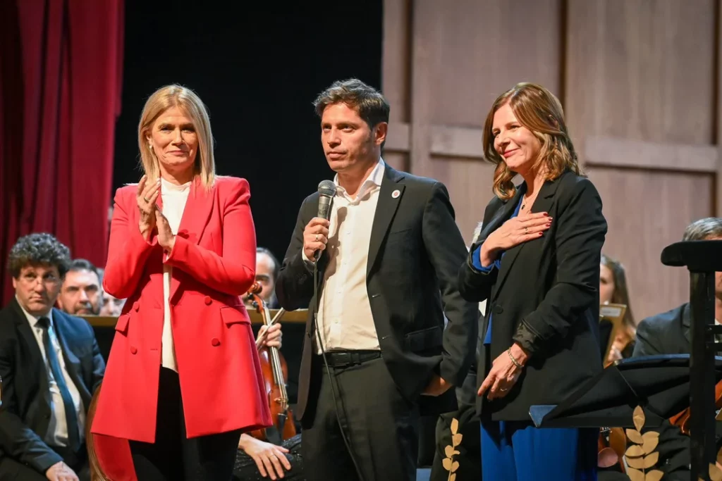 Axel Kicillof presentó la Ley Audiovisual a mediados de 2023 en el Teatro Argentino de La Plata.