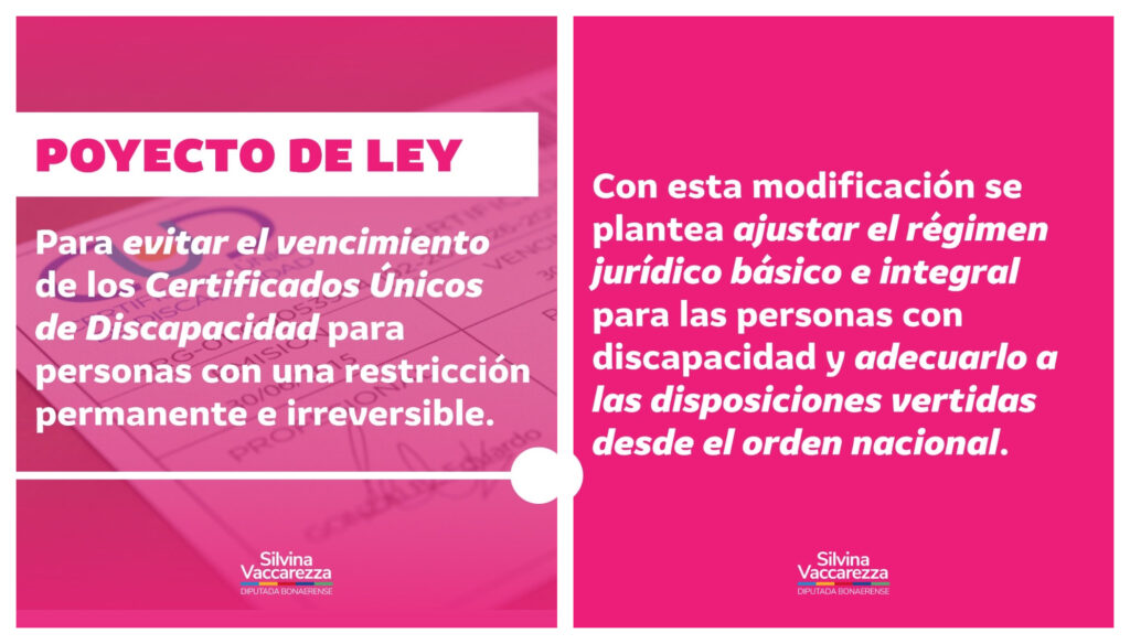 Vaccarezza ingresó un proyecto para que la Provincia se adhiera a los cambios que registró la ley nacional para la obtención y actualización del Certificado Único de Discapacidad.