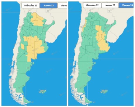 El SMN alertó a gran parte de la provincia de Buenos Aires por posibles lluvias y tormentas.