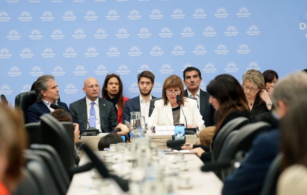 La ministra de Seguridad, Patricia Bullrich, defendió el Presupuesto 2026 en la Cámara de Diputados y pidió por la aprobación de una batería de proyectos como la ley antibarras.