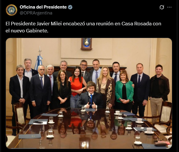 El presidente Javier Milei encabezó una nueva reunión de Gabinete. 