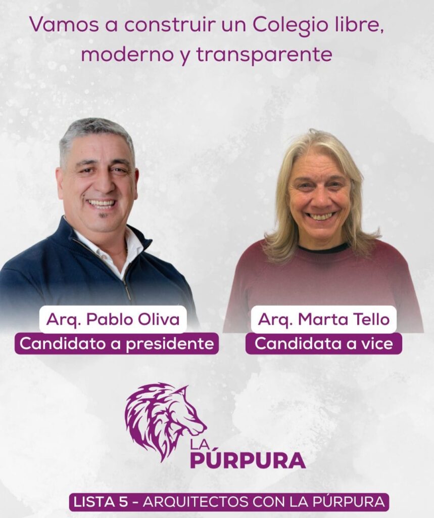 La lista Arquitectos con La Púrpura N°5 denuncia "irregularidades y trampas electorales" en los comicios del Colegio de Arquitectos bonaerense.
