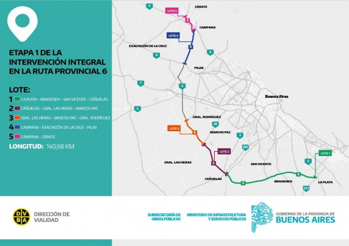 Así es el plan del Gobierno de la provincia de Buenos Aires para construir nuevos tramos de la Ruta 6.