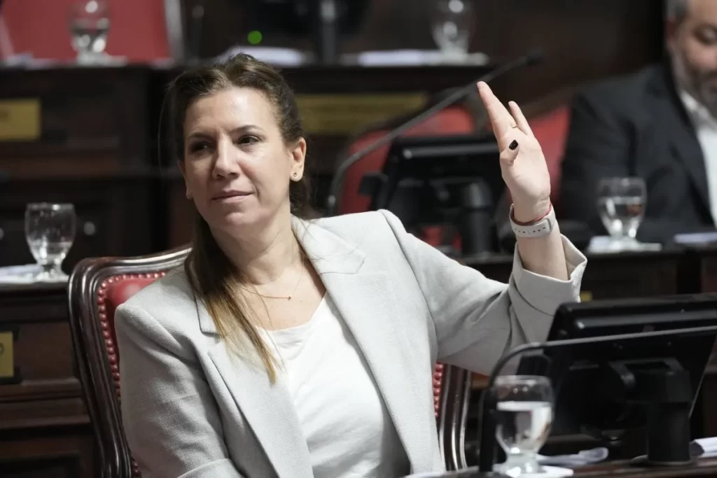 La senadora bonaerense de La Libertad Avanza (LLA), Daniela Reich, principal impulsora del proyecto proteccionista de restaurantes históricos.