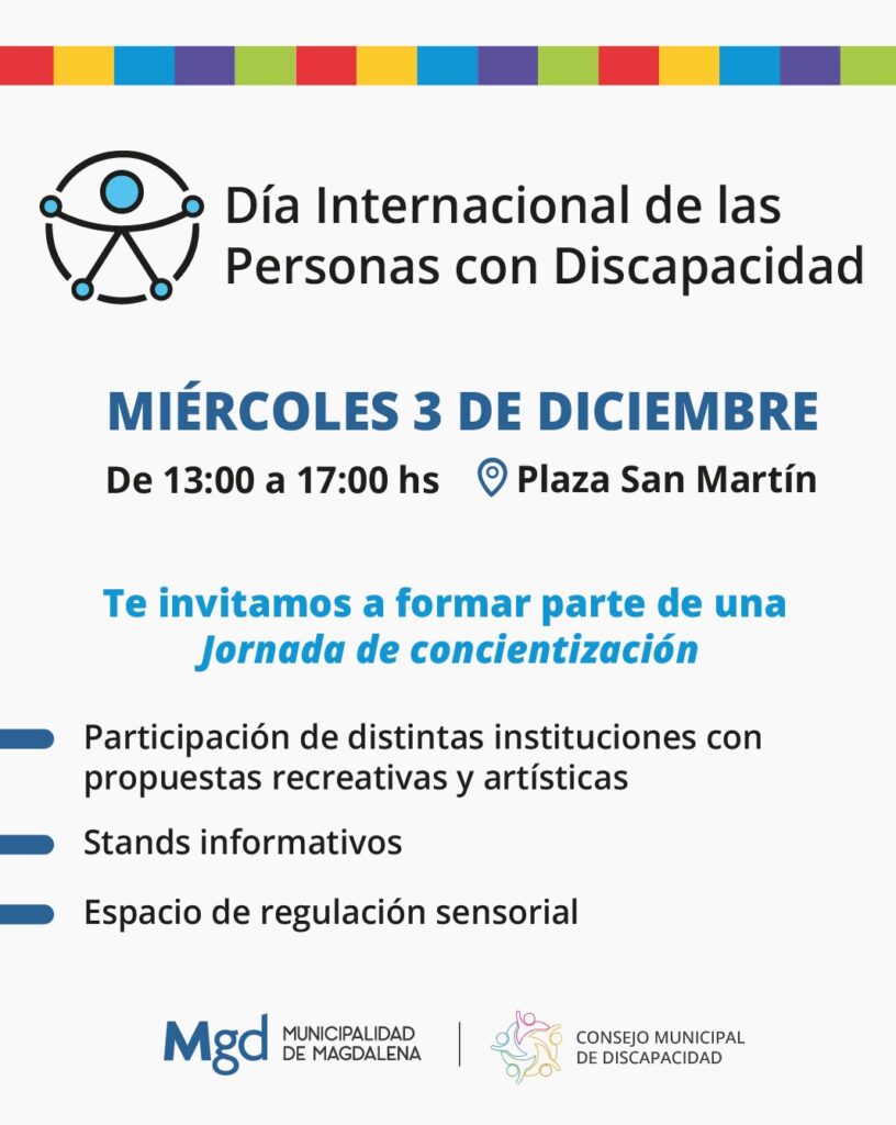 La Municipalidad de Magdalena realiza una jornada de concientización por el Día Internacional de las Personas con Discapacidad.