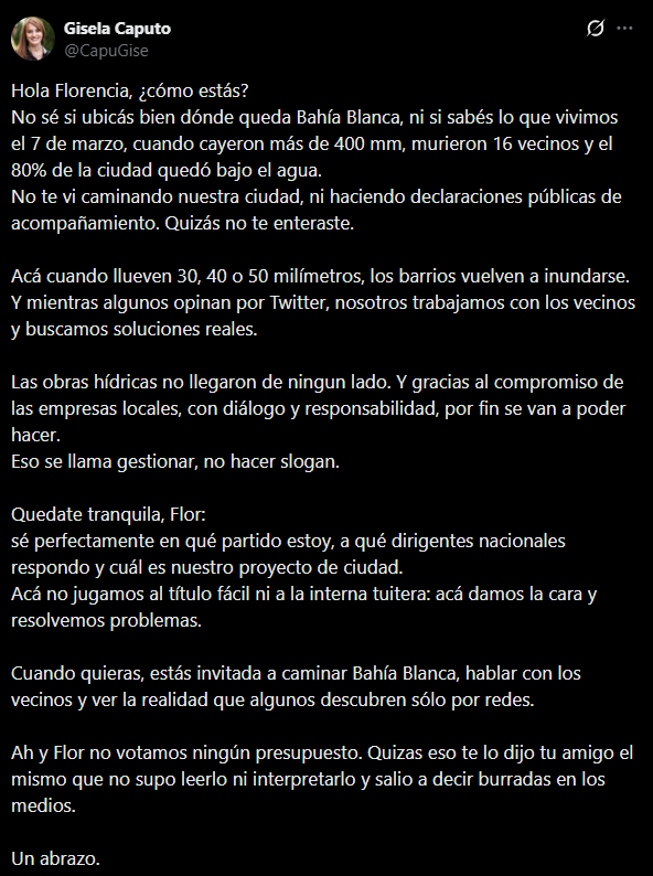 La respuesta de Caputo contra Arietto.
