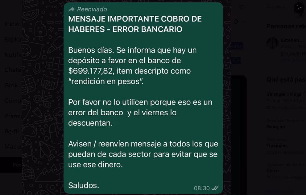 Por un error del Banco Nación, los empleados de la Cámara de Diputados recibieron $700.000 en sus cuentas. Sin embargo, las autoridades pidieron no usar los fondos. 