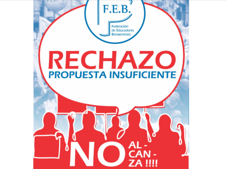 Docentes bonaerenses: el gremio FEB manifestó que el aumento ofrecido no alcanza a suplir la pérdida del poder adquisitivo de 2025.