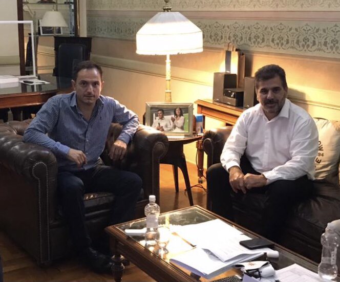 El intendente de Campana, Sebastián Abella, y el titular del PRO bonaerense, Cristian Ritondo.