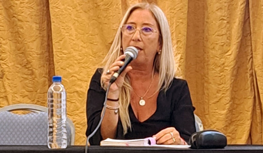 La candidata del kicillofismo para gobernar el PJ Mar del Plata, Adriana Donzelli.