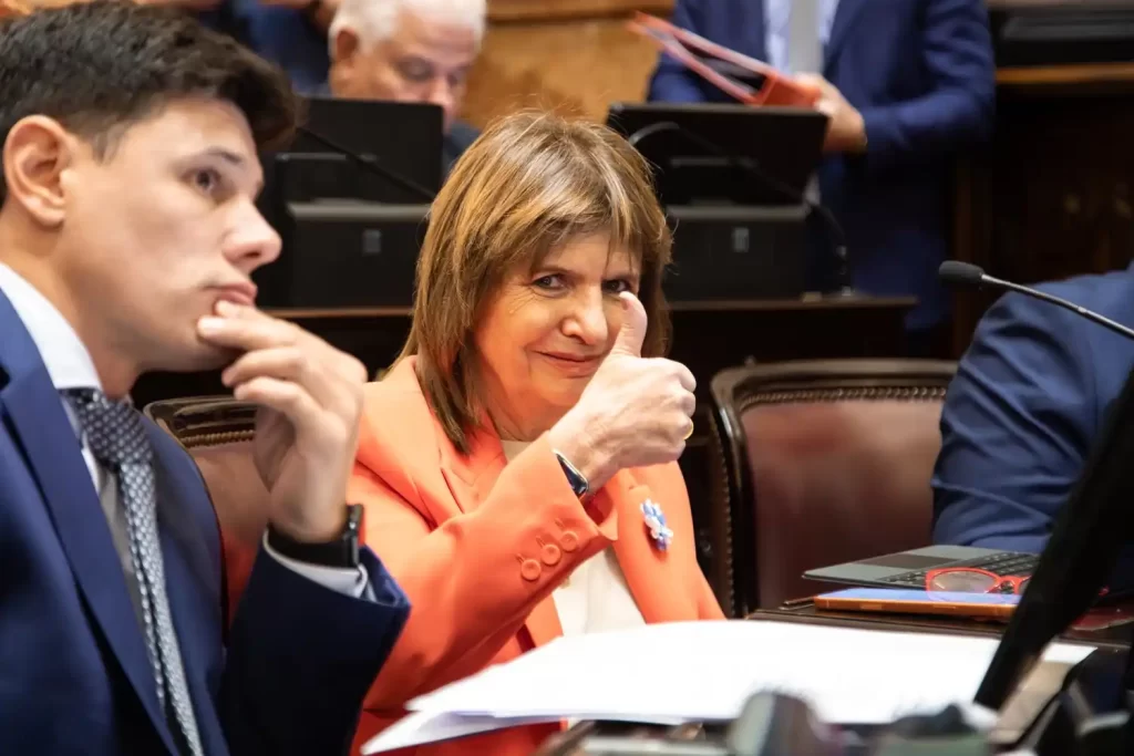 La jefa del bloque de senadores de La Libertad Avanza, Patricia Bullrich, artífice del triunfo libertario en la Cámara alta.