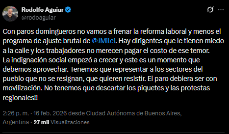 El secretario general de La Fraternidad confirmó que el transporte se paralizará en todo el país, y el titular de la ATE marchará contra la reforma laboral.