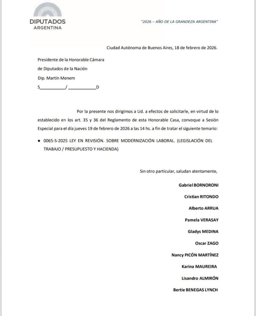 Convocatoria para sesionar el jueves a las 14:00 horas 