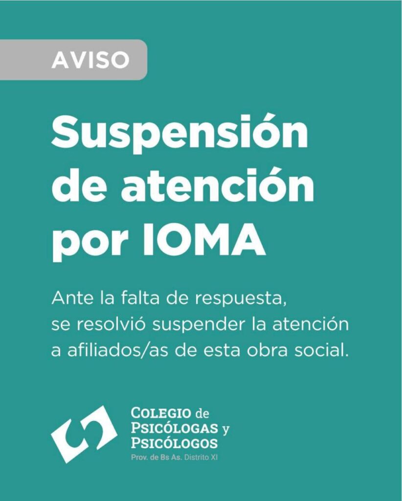 
Así anunciaron los psicólogos la suspensión de la atención a pacientes de IOMA. 