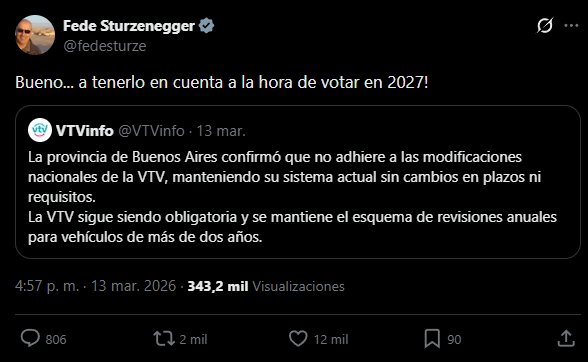 El titular del bloque PRO en el Senado bonaerense, Pablo Petrecca, propuso una ley para que la provincia adhiera a los cambios en la VTV.