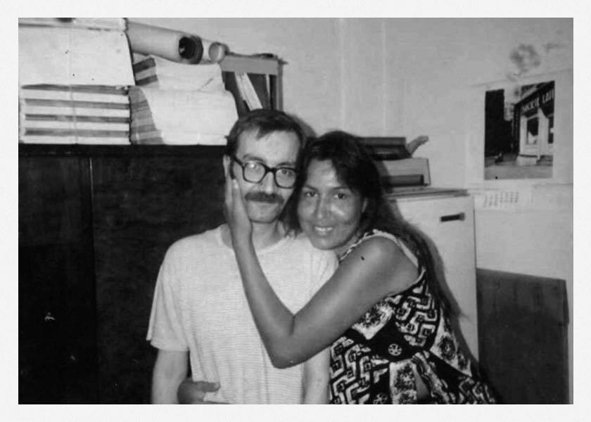 Lohana Berkins junto al primer presidente de la Comunidad Homosexual Argentina, Carlos Jáuregui. 