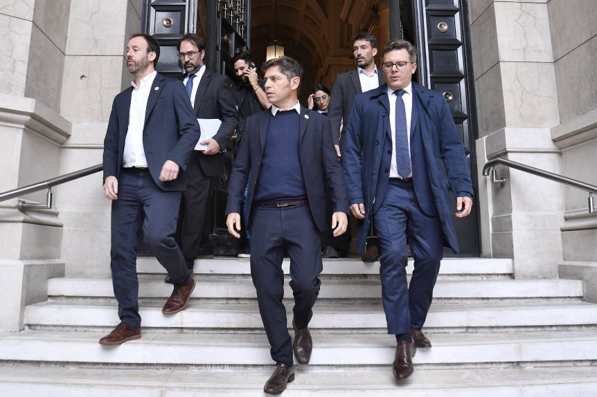 Axel Kicillof a la salida del encuentro con la Corte Suprema de Justicia.