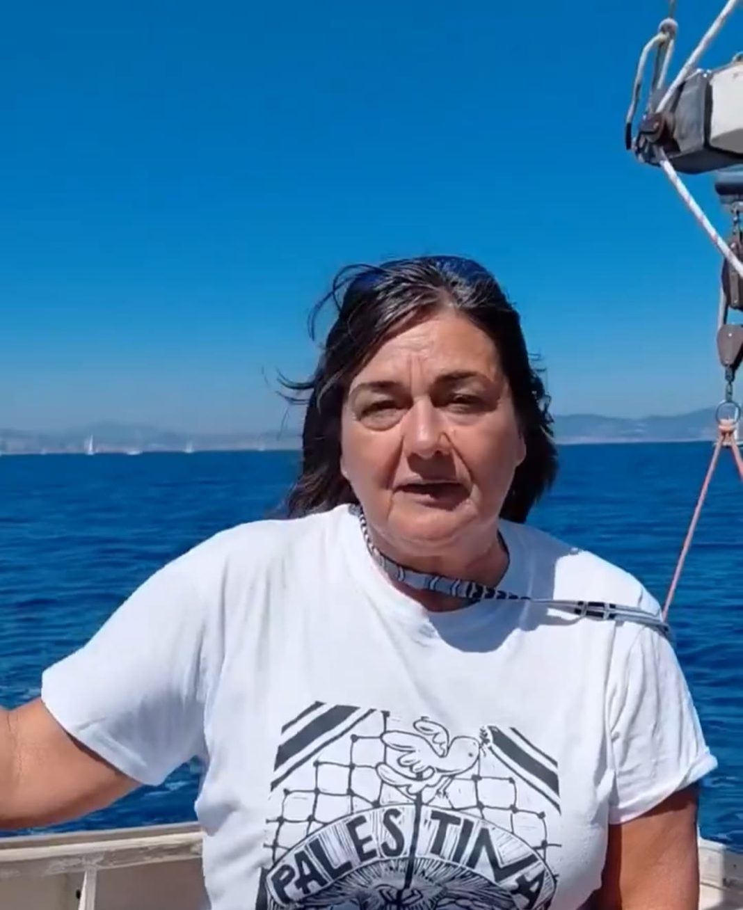 La diputada del FIT-U, Mónica Schlotthauer forma parte de la tripulación de la flotilla Global Sumud, la cual partió desde Barcelona para llevar ayuda a Gaza.