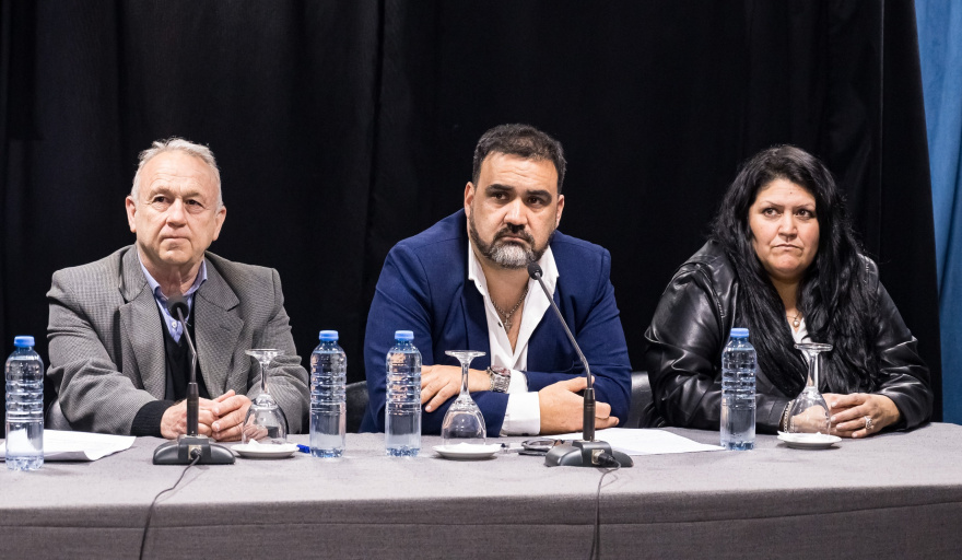 Gustavo Cuervo, Fabián Luayza y Viviana Romano, los diputados bonaerenses que integran el bloque Nuevos Aires. 