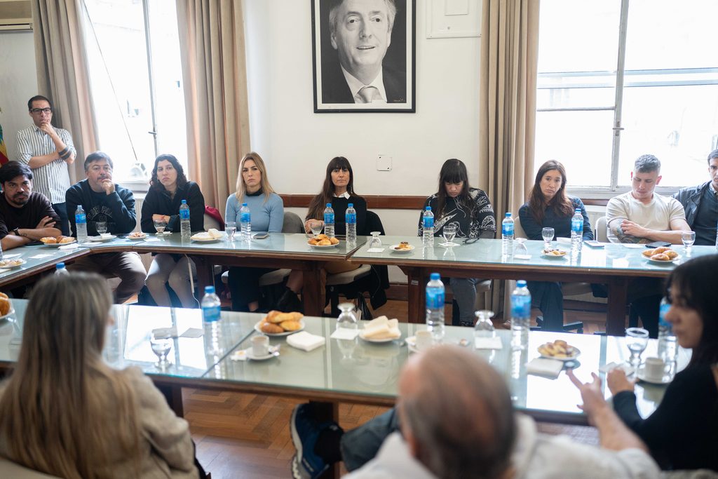 A horas de la reapertura del palco de prensa, Berni recibió a periodistas en el Senado bonaerense.