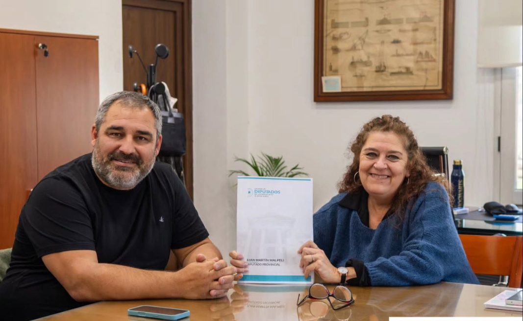 La titular del Puerto La Plata, Susana González, y el diputado bonaerense, Juan Malpeli, dialogaron sobre el proyecto para crear el fondo de promoción para la industria naval.