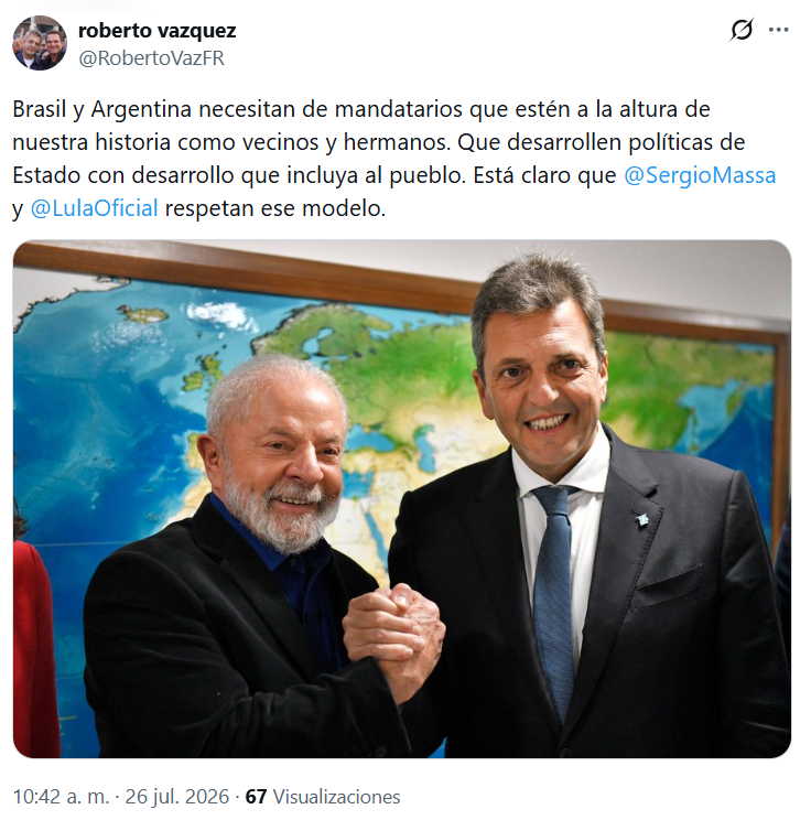 Legisladores del Frente Renovador salieron en tándem contra las declaraciones de Javier Milei en Brasil, y ponderaron la figura de Sergio Massa.