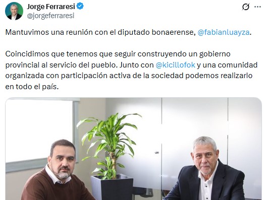 Las declaraciones de Ferraresi tras la reunión con el diptuado bonaerense de Nuevos Aires, Fabián Luayza.